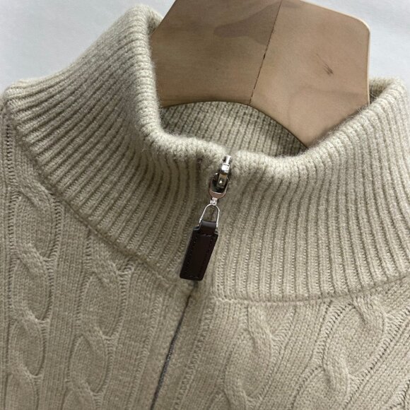 Polo Ralph Lauren Classic turtleneck zip-up cable knit sweater - Picture 3 of 9